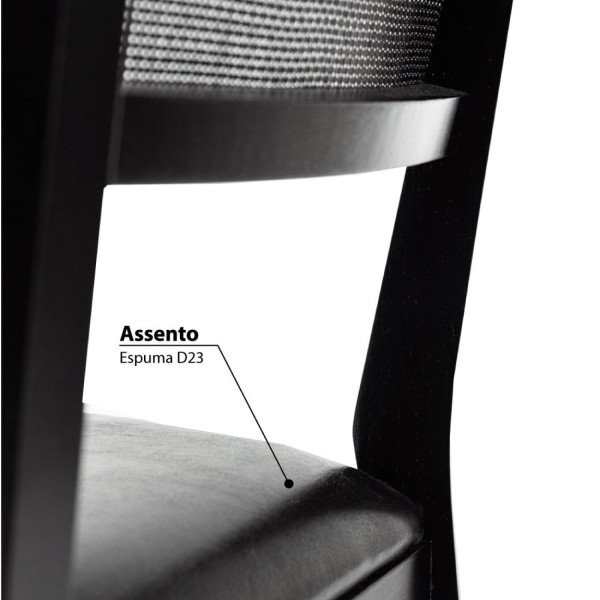 Encontraproduto.com.br - Kit 2 Cadeiras Com Encosto Em Tela E Estofada Cannes Casatema Preto