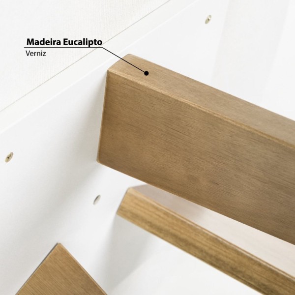 Encontraproduto.com.br - Mesa Bistrô com Pés em Madeira Eucalipto - Castanho/Branco