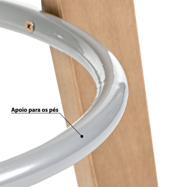Encontraproduto.com.br - Mesa Bistrô com Pés em Madeira Eucalipto - Castanho/Branco