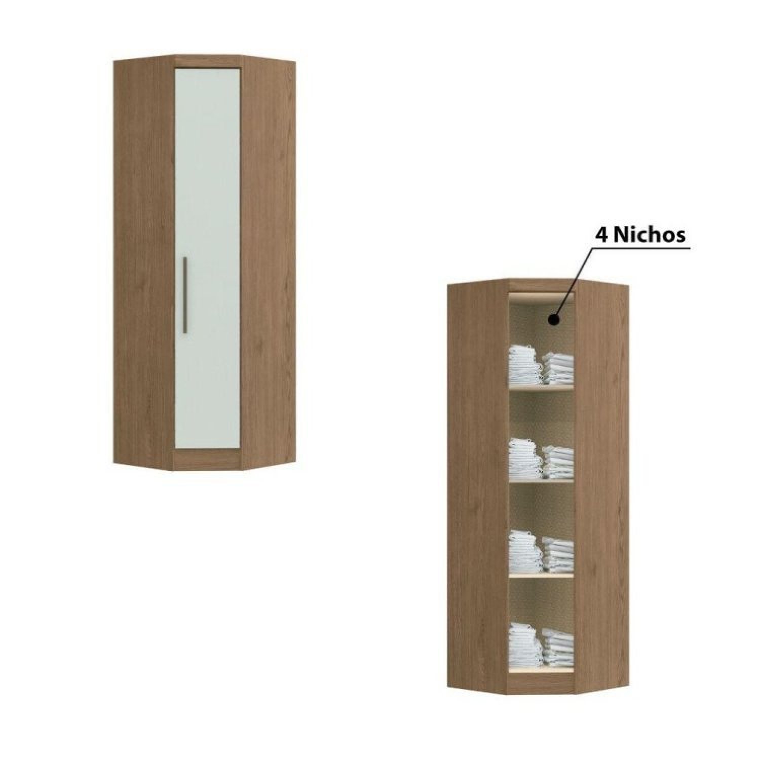 Encontraproduto.com.br - Quarto Modulado Solteiro Infinity com 5 Portas Móveis Castro Macadâmia/Pistache