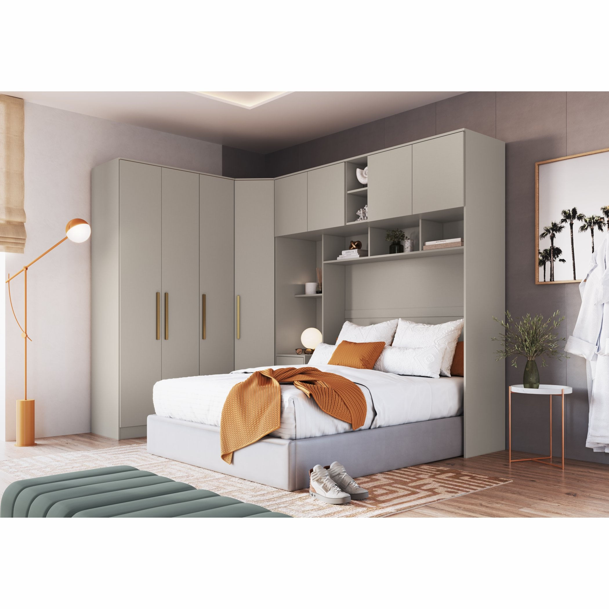 Encontraproduto.com.br - Quarto Modulado Casal Urban Com 8 Portas Móveis Castro Níquel