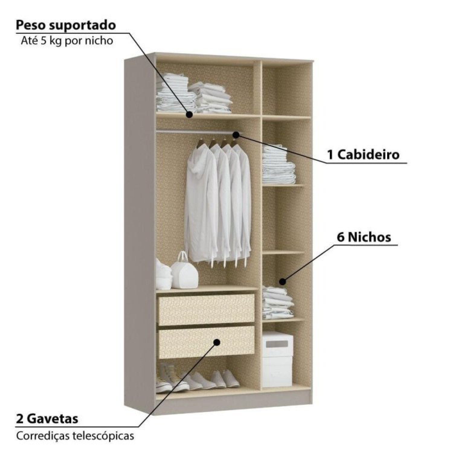 Encontraproduto.com.br - Quarto Modulado Casal Urban Com 8 Portas Móveis Castro Níquel