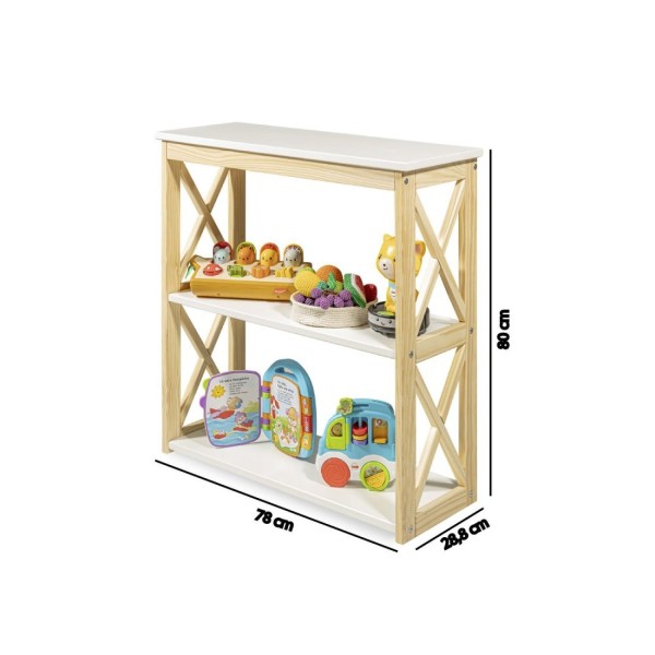 Encontraproduto.com.br - Estante Montessoriana Com 2 Nichos Garden Ii Casatema Branco/Natural