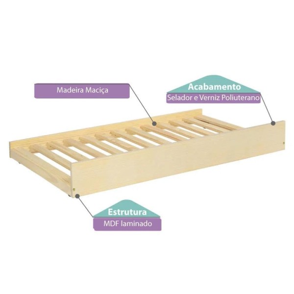 Encontraproduto.com.br - Cama Auxiliar Prime II Natural - Casatema