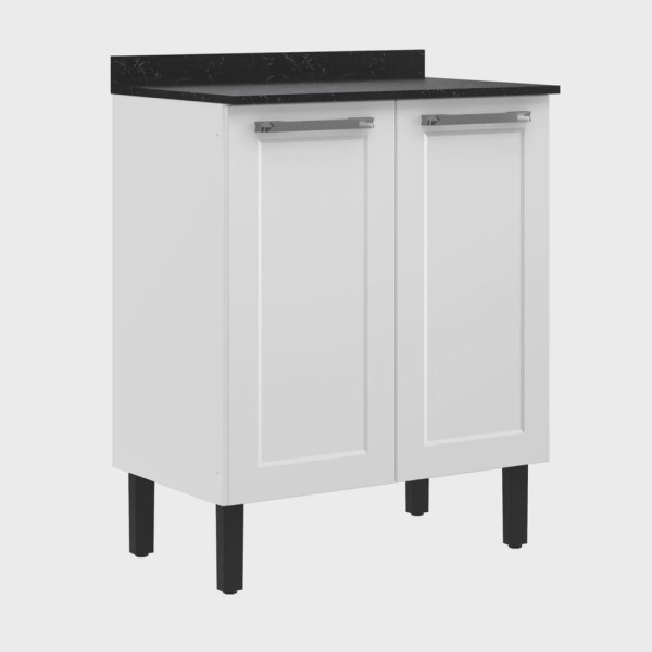 Encontraproduto.com.br - Balcão Para Cozinha 70Cm 2 Portas Com Tampo Florença Itatiaia Branco