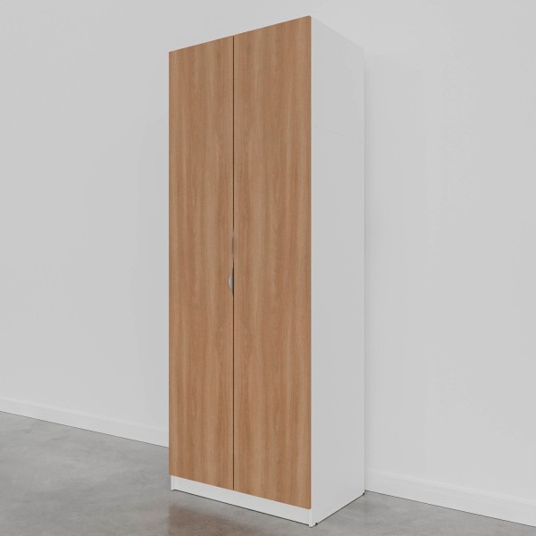 Encontraproduto.com.br - Guarda-Roupa 2 Portas com Cabideiro e 2 Gavetas Hera CabeCasa MadeiraMadeira Branco Geada/Louro