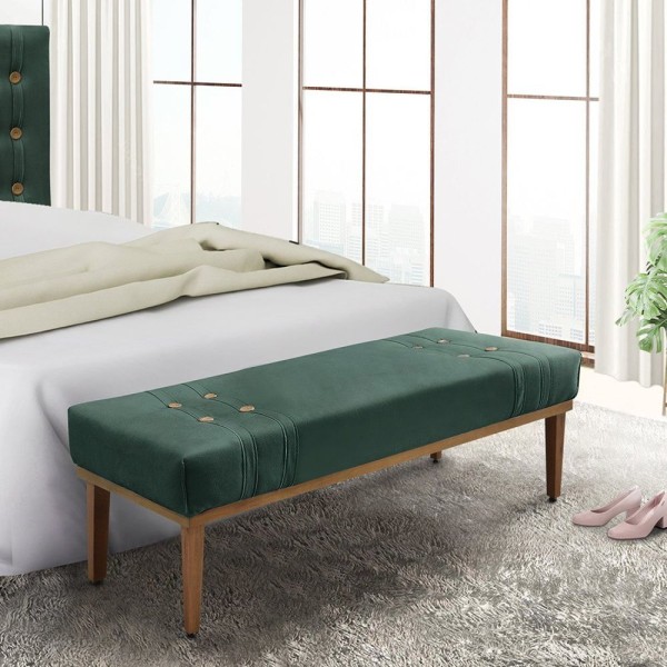 Calçadeira Recamier Queen Gênova Spezzia Decor Verde Floresta