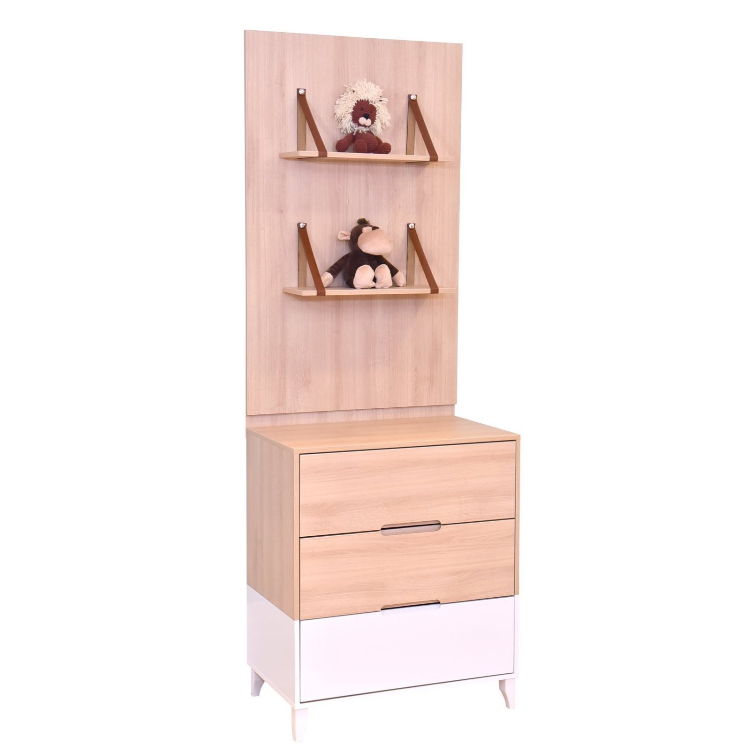Encontraproduto.com.br - Cômoda Infantil 3 Gavetas Coleção Dengo Divicar Móveis Branco/Carvalho Treviso