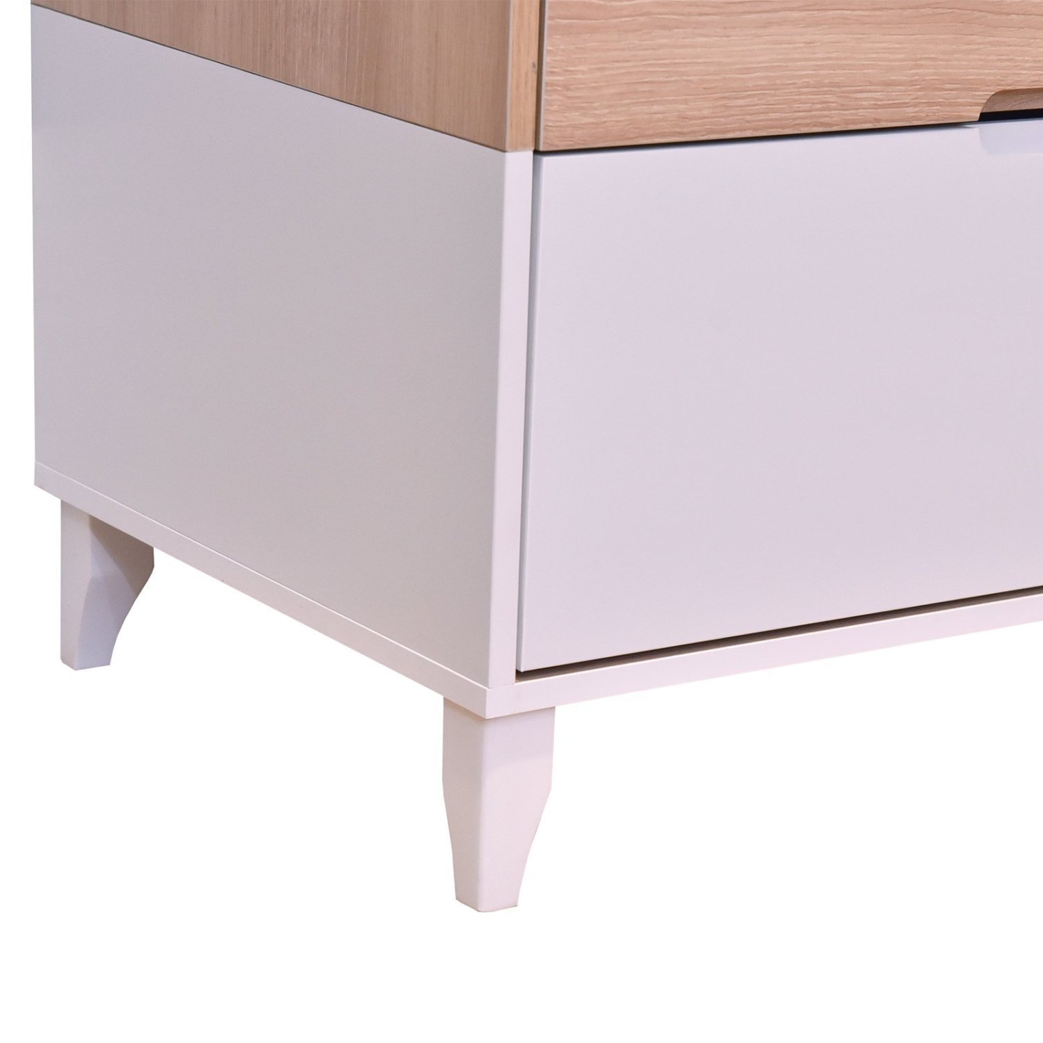 Encontraproduto.com.br - Cômoda Infantil 3 Gavetas Coleção Dengo Divicar Móveis Branco/Carvalho Treviso
