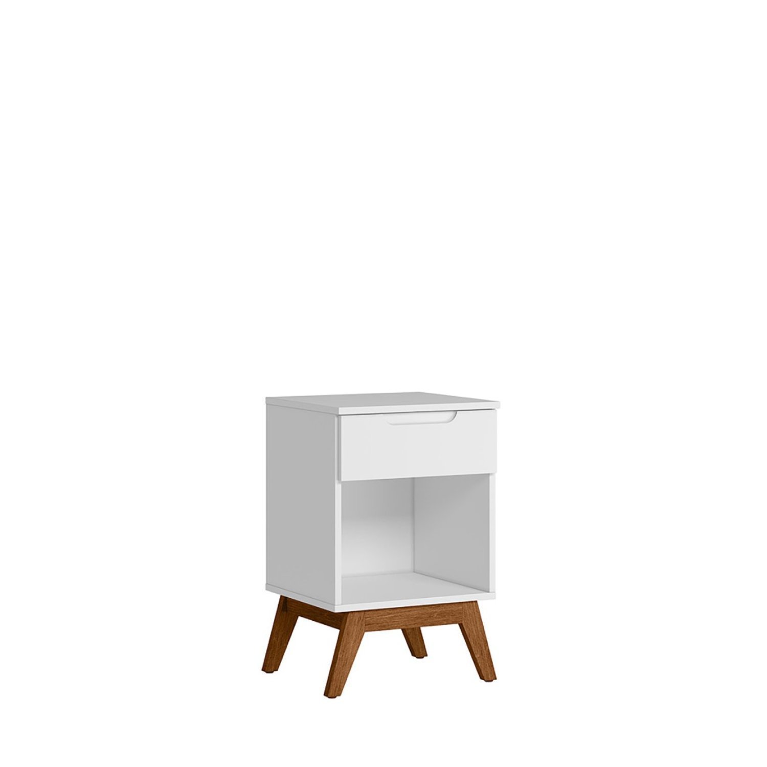 Encontraproduto.com.br - Mesa De Cabeceira Infantil Retrô 1 Gaveta Alpi Olivar Móveis Branco