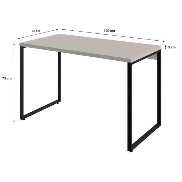Encontraproduto.com.br - Mesa Para Escritório Office Estilo Industrial 120cm Kuadra Compace Branco Chess