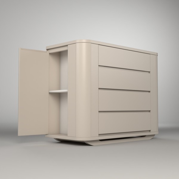 Encontraproduto.com.br - Cômoda Infantil 2 Portas 4 Gavetas Neo Timber Areia