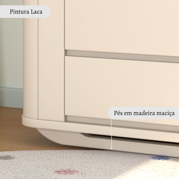 Encontraproduto.com.br - Cômoda Infantil 2 Portas 4 Gavetas Neo Timber Areia