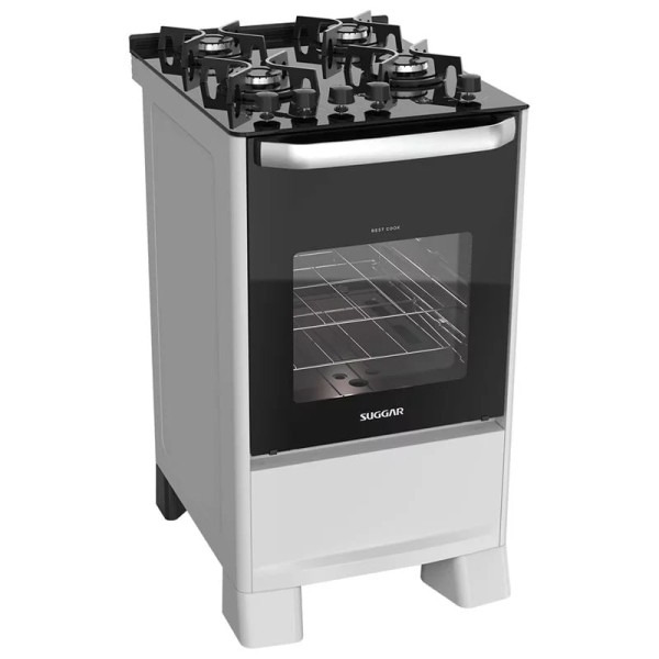 Encontraproduto.com.br - Fogão Mesa De Vidro 4 Queimadores Best Cook Suggar Branco