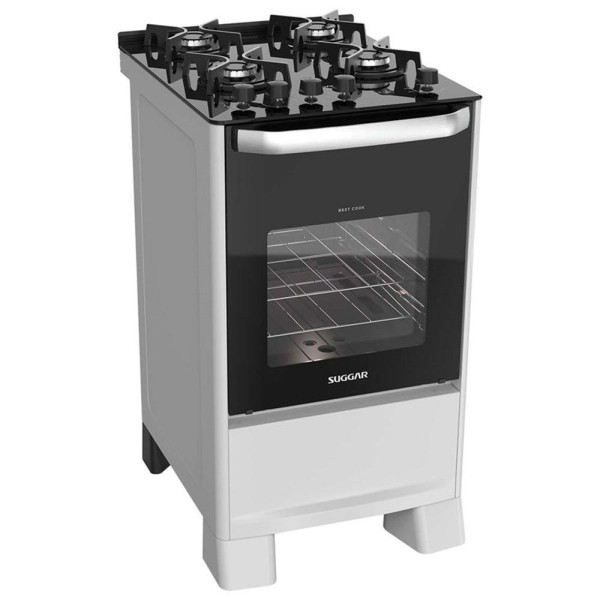 Encontraproduto.com.br - Fogão Mesa De Vidro 4 Queimadores Best Cook Suggar Branco