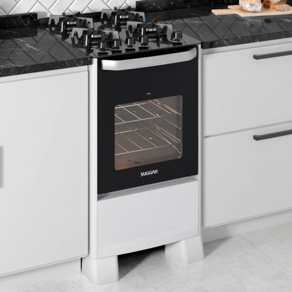 Encontraproduto.com.br - Fogão Mesa De Vidro 4 Queimadores Best Cook Suggar Branco