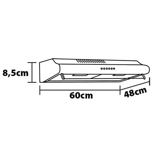 Encontraproduto.com.br - Depurador de ar Suggar Slim 60cm com Dupla Função e 3 Velocidades Preto