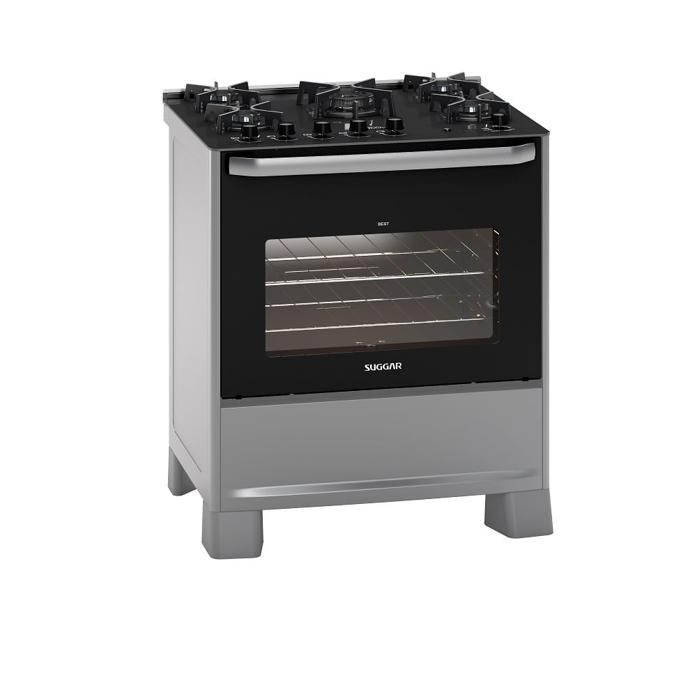 Fogão Mesa De Vidro 5 Queimadores 220v Best Grill Cinza