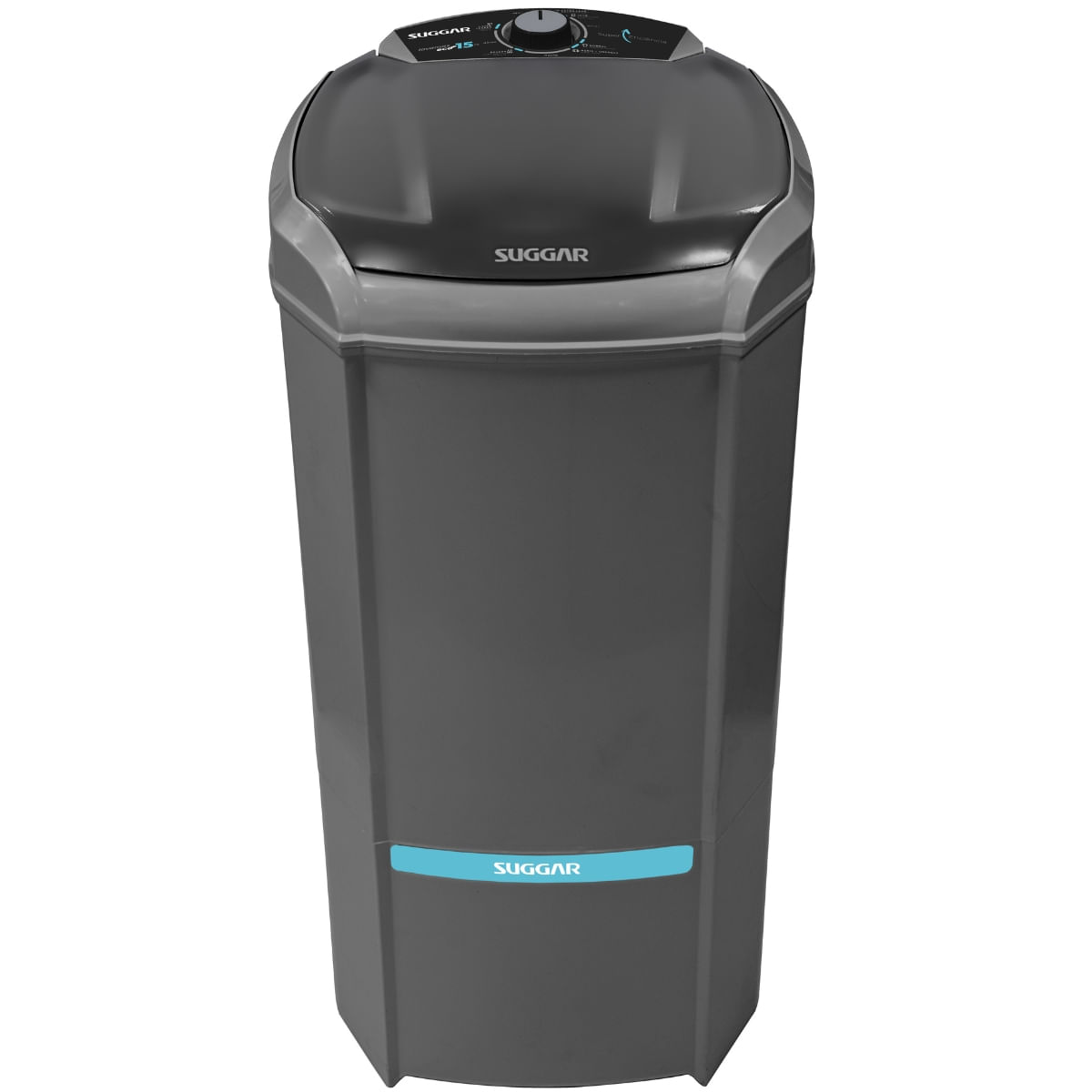 Encontraproduto.com.br - Tanquinho Suggar 15Kg Lavamax Eco LE1521PR com Dispenser Para Sabão e Desligamento Automático - Prata