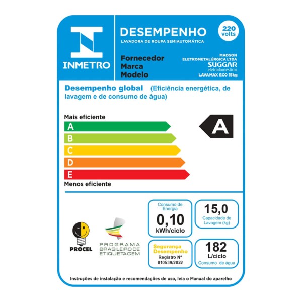 Encontraproduto.com.br - Lavadora Lavamax Eco 15kg Prata Suggar 220V