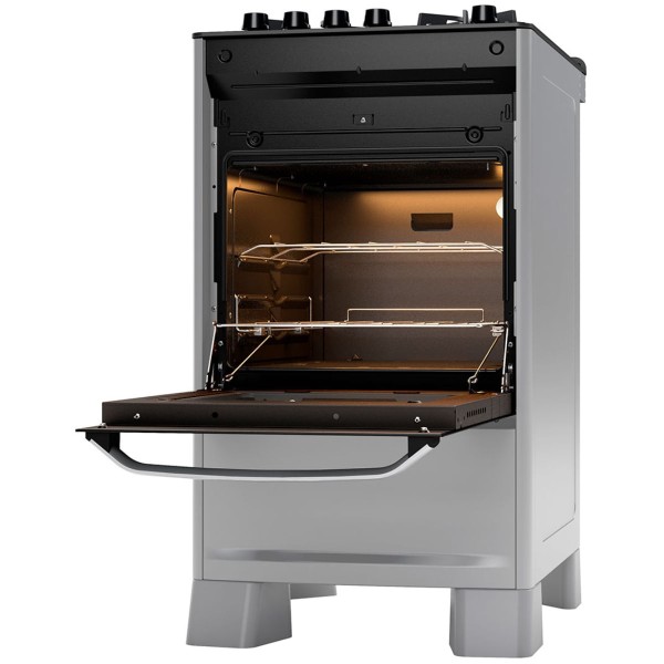 Encontraproduto.com.br - Fogão Suggar Best Glass 4 Queimadores Mesa Vidro Prata Inox FGVBG410PRIX Bivolt