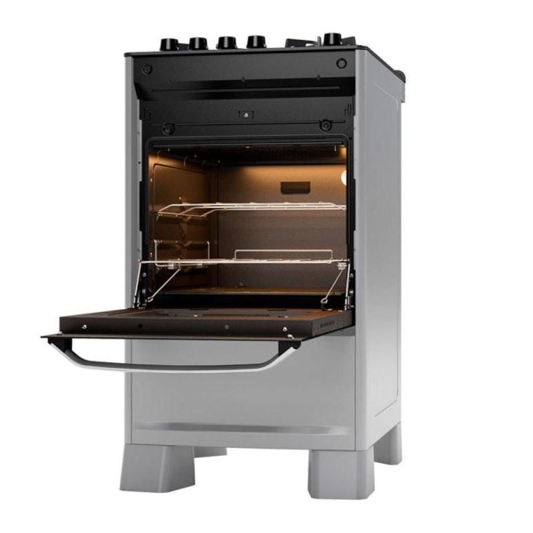 Encontraproduto.com.br - Fogão Suggar Best Glass 4 Queimadores Mesa Vidro Prata Inox FGVBG410PRIX Bivolt