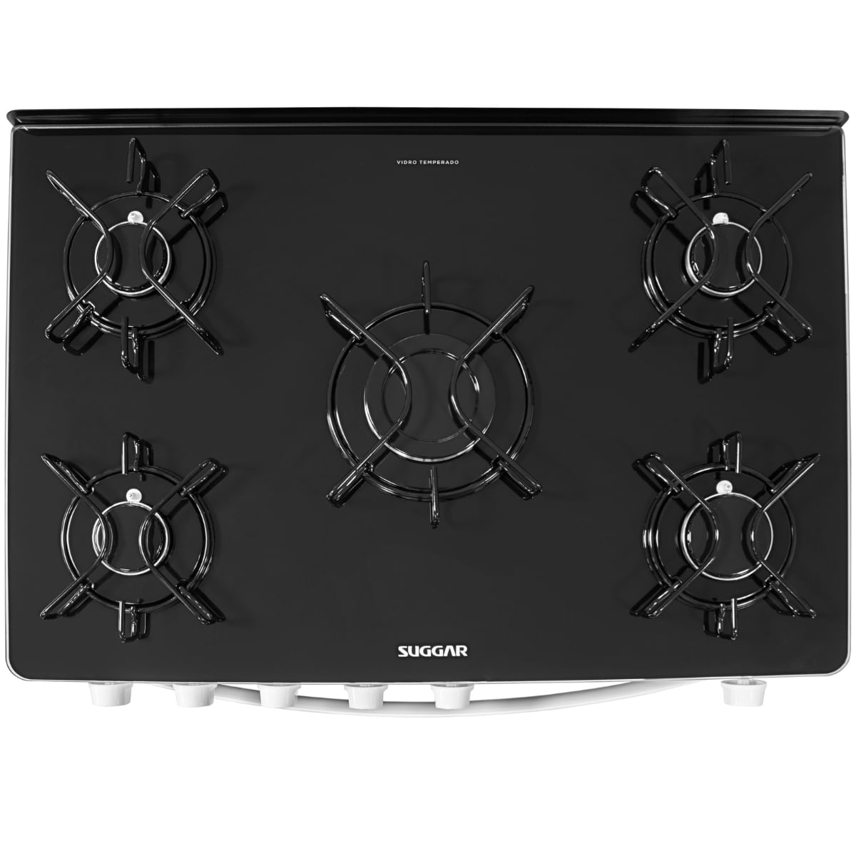 Encontraproduto.com.br - Fogão de Piso Suggar 5 Bocas Cook Glass Branco – Bivolt