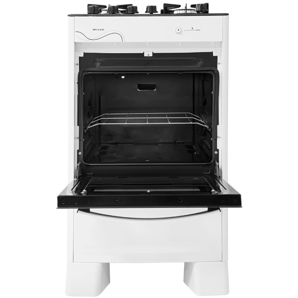Encontraproduto.com.br - Fogão Neo Glass Fgvng410br Com 4 Bocas Piso Suggar Branco Bivolt