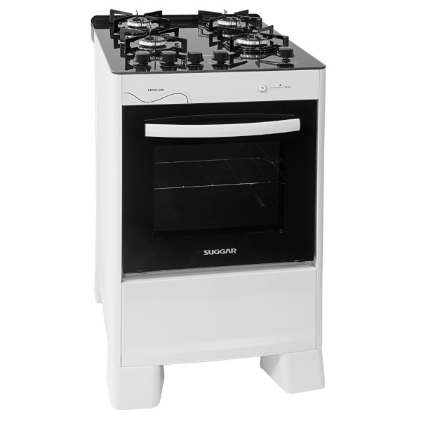 Encontraproduto.com.br - Fogão Neo Glass Fgvng410br Com 4 Bocas Piso Suggar Branco Bivolt