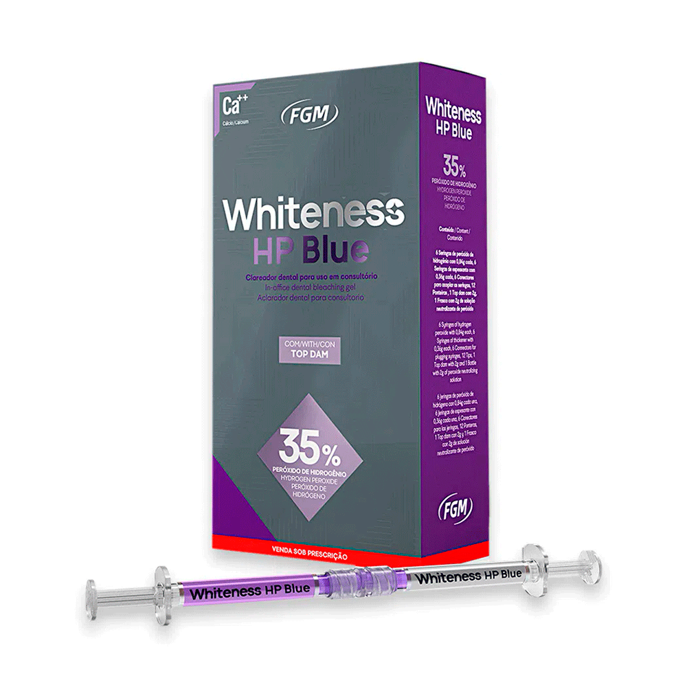Clareador Whiteness HP Blue 35% com 6 Seringas - FGM