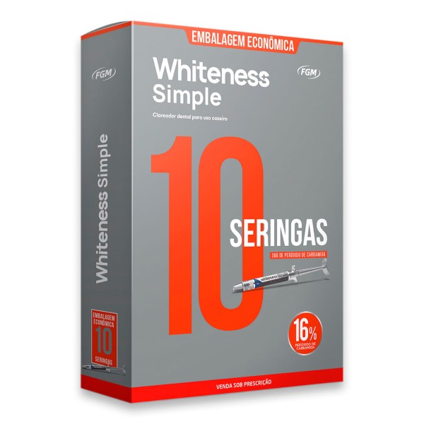Encontraproduto.com.br - Clareador Whiteness Simple 16% com 10 Seringas - Fgm