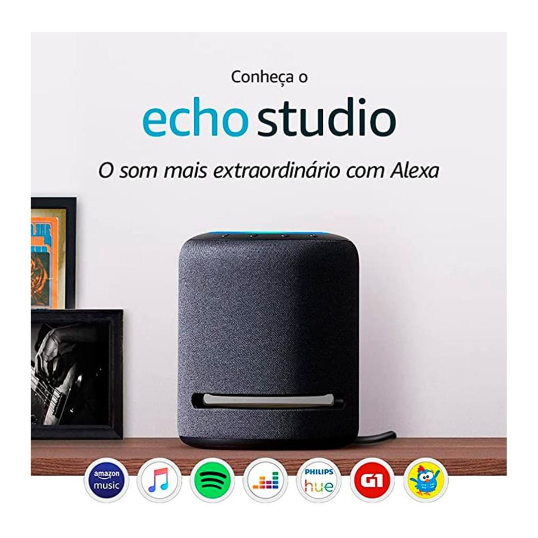 Encontraproduto.com.br - Smart Speaker Amazon Com Áudio De Alta Fidelidade E Alexa Preto - Amazon Echo Studio