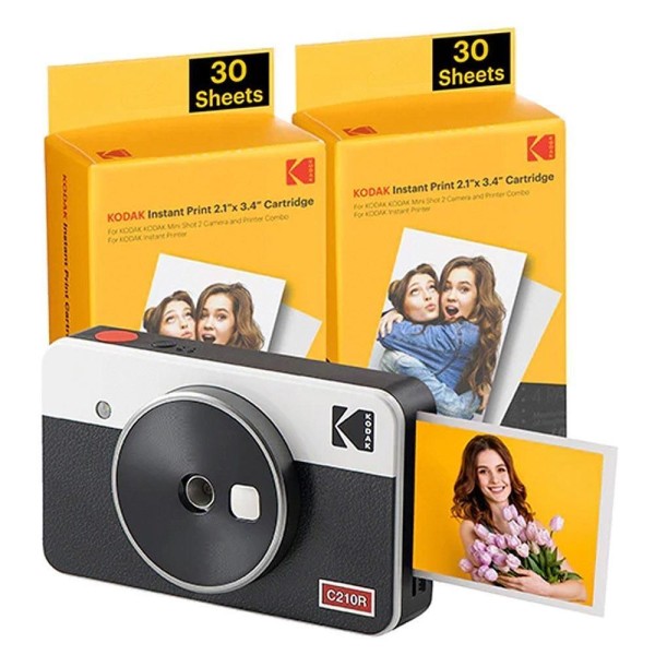 Encontraproduto.com.br - Câmera E Photo Printer Instantânea Mini Shot 2 Retrô Kodak Branca - Pm00s116a0