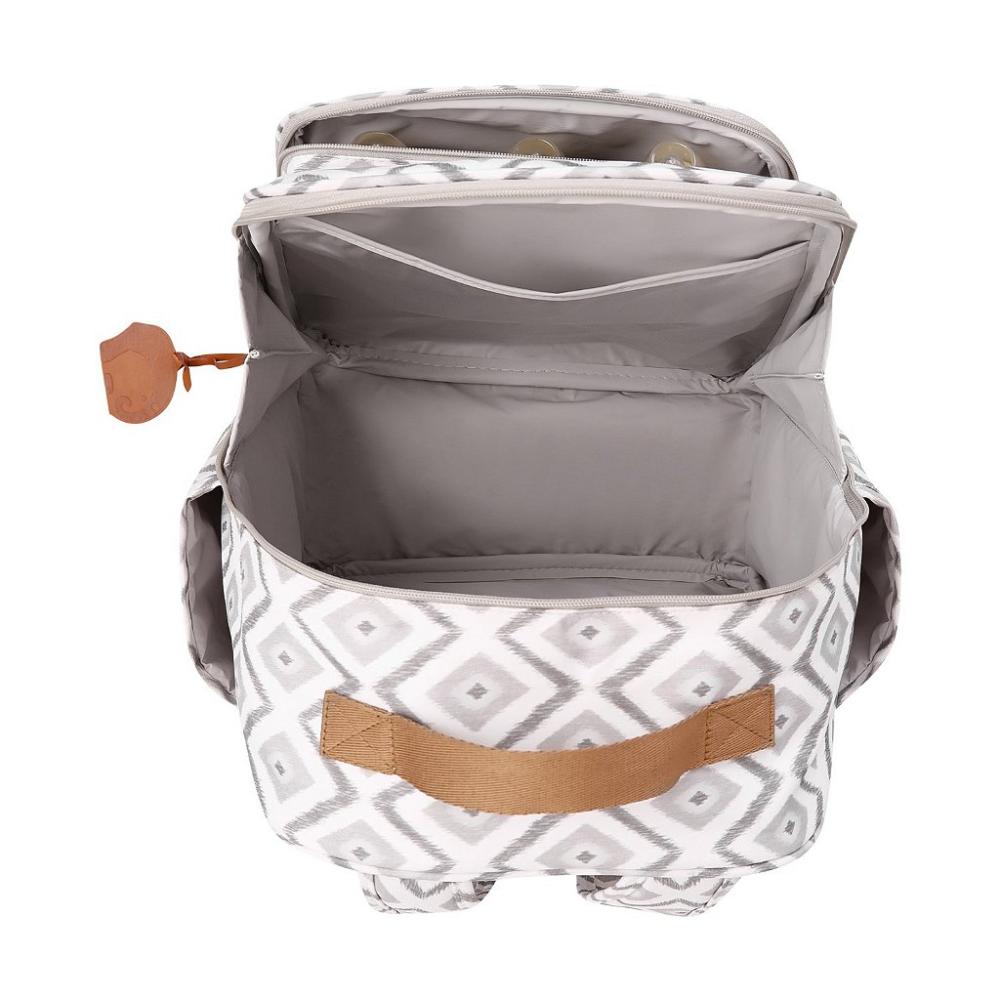 Mochila de Maternidade Pirulitando Decor Branco Com Cinza
