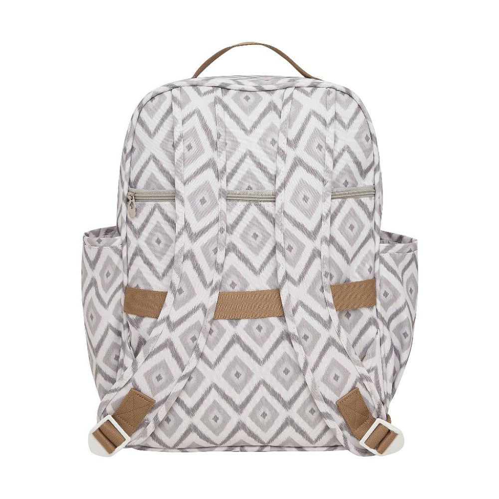 Encontraproduto.com.br - Mochila de Maternidade Pirulitando Decor Branco Com Cinza