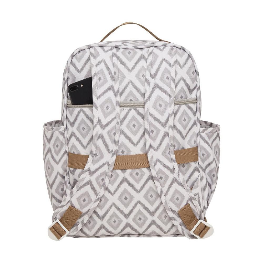 Encontraproduto.com.br - Mochila de Maternidade Pirulitando Decor Branco Com Cinza