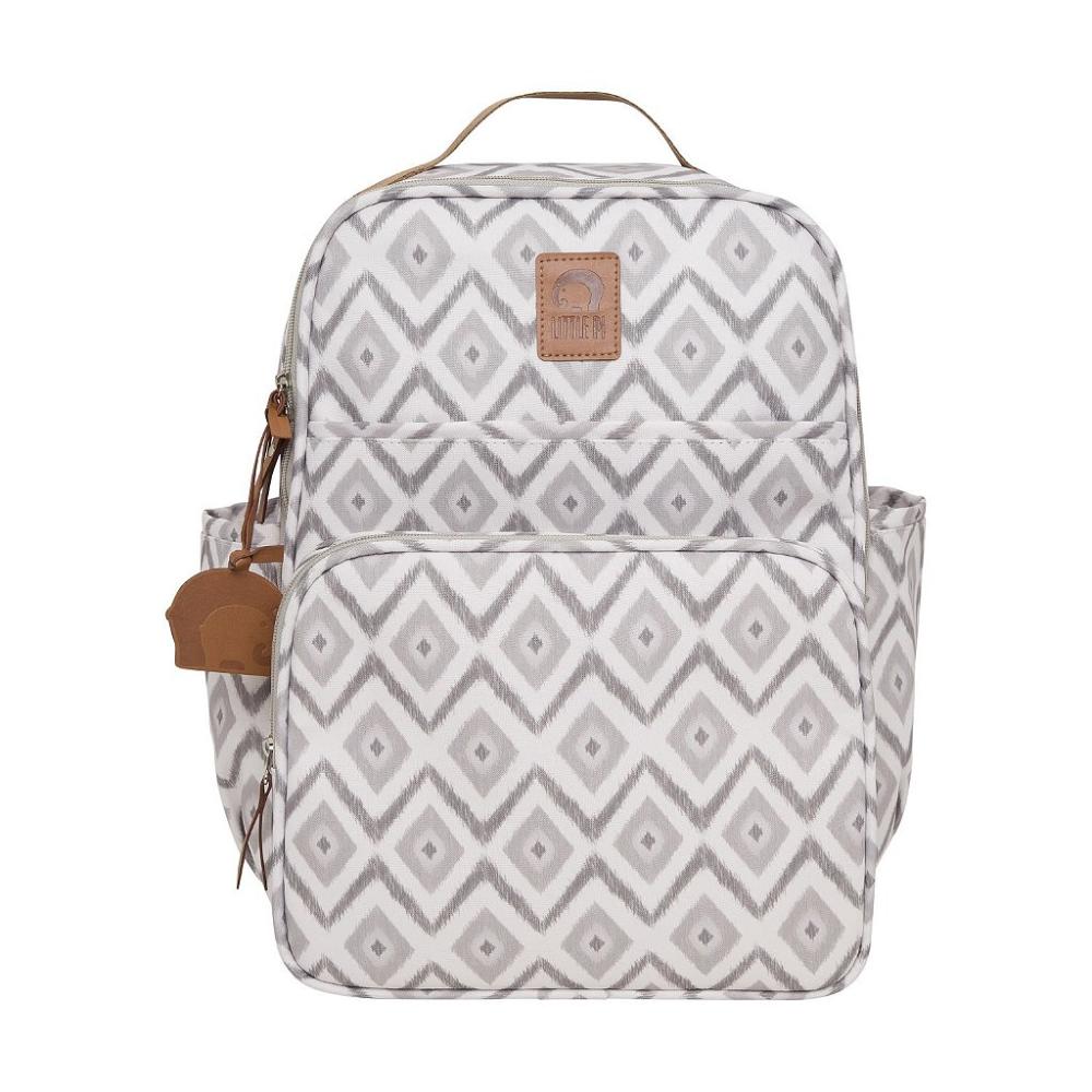 Encontraproduto.com.br - Mochila de Maternidade Pirulitando Decor Branco Com Cinza