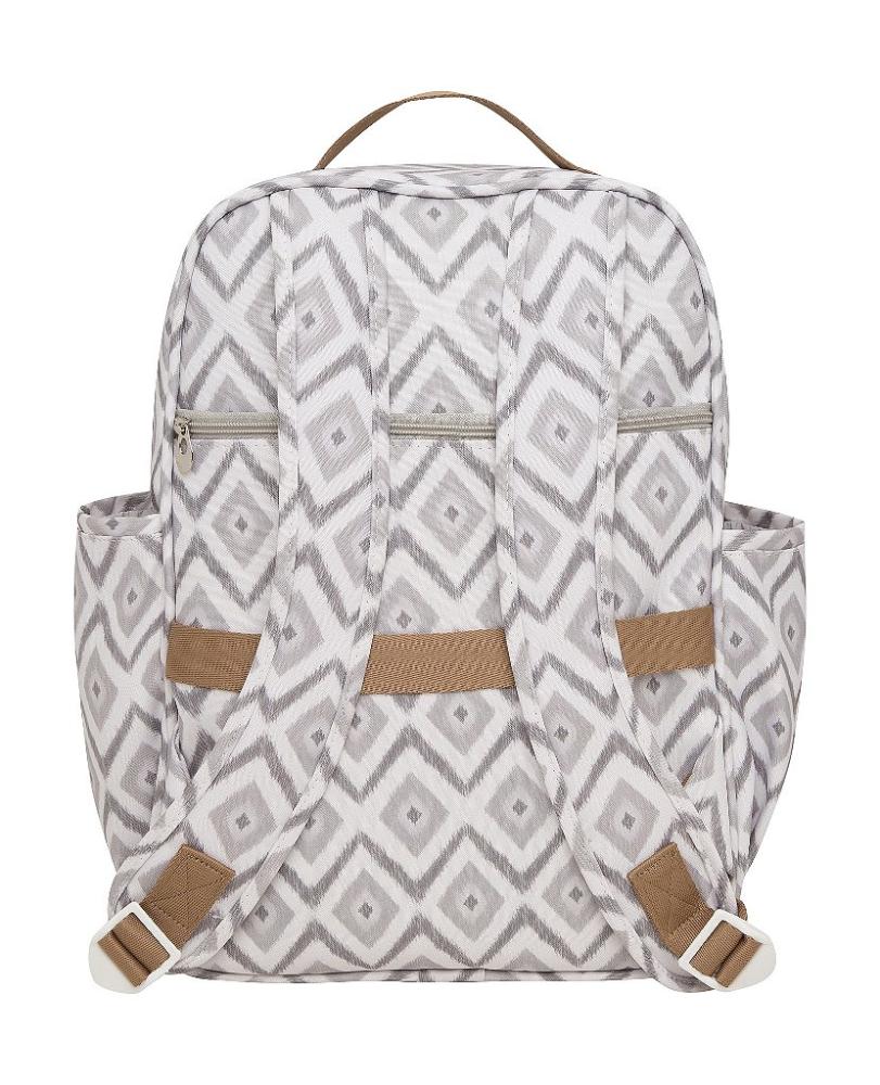 Encontraproduto.com.br - Mochila de Maternidade Pirulitando Decor Branco Com Cinza