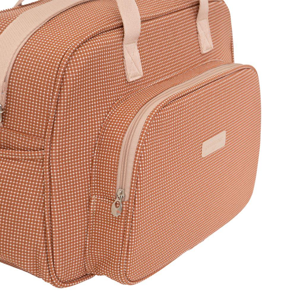 Bolsa Maternidade Menina Menino Bebê Pirulitando Baby Sonho Cor Marrom Desenho do tecido Xadrez