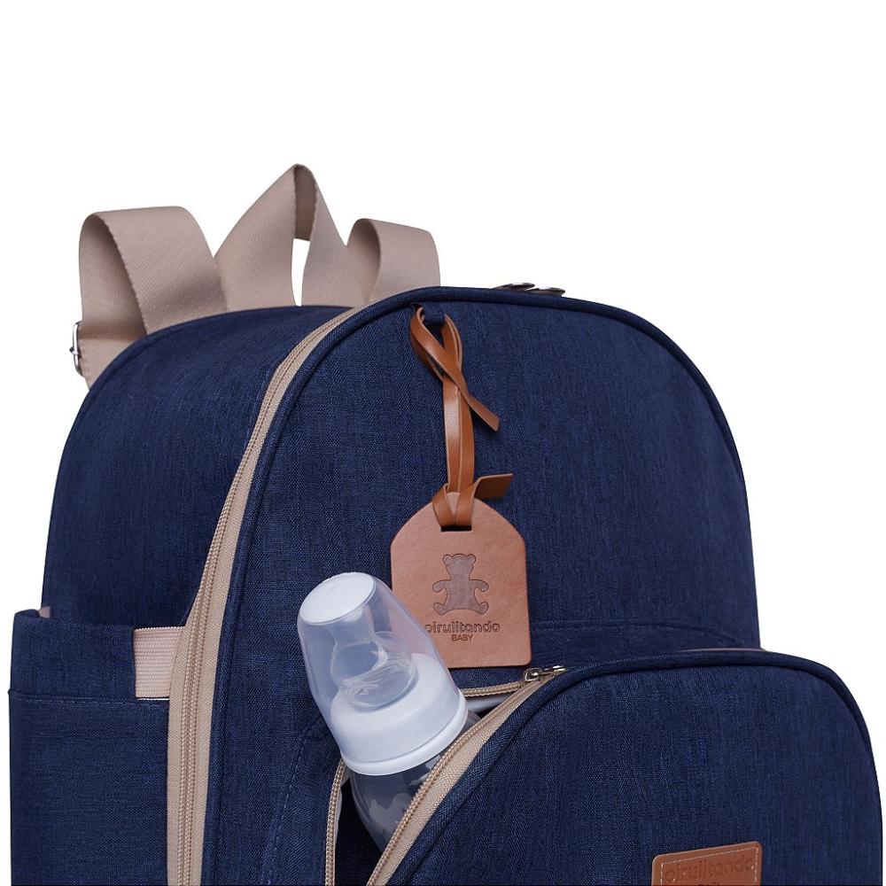 Mochila Maternidade Pirulitando Baby Joy Azul Marinho