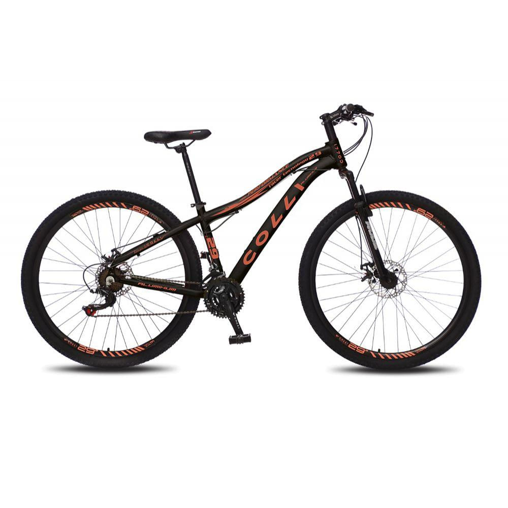 Bicicleta Colli Eudora em Alumínio Susp. Freio a Disco Cambio Shimano Preta/Rosa e Azul Aro 29 21V 542_61D