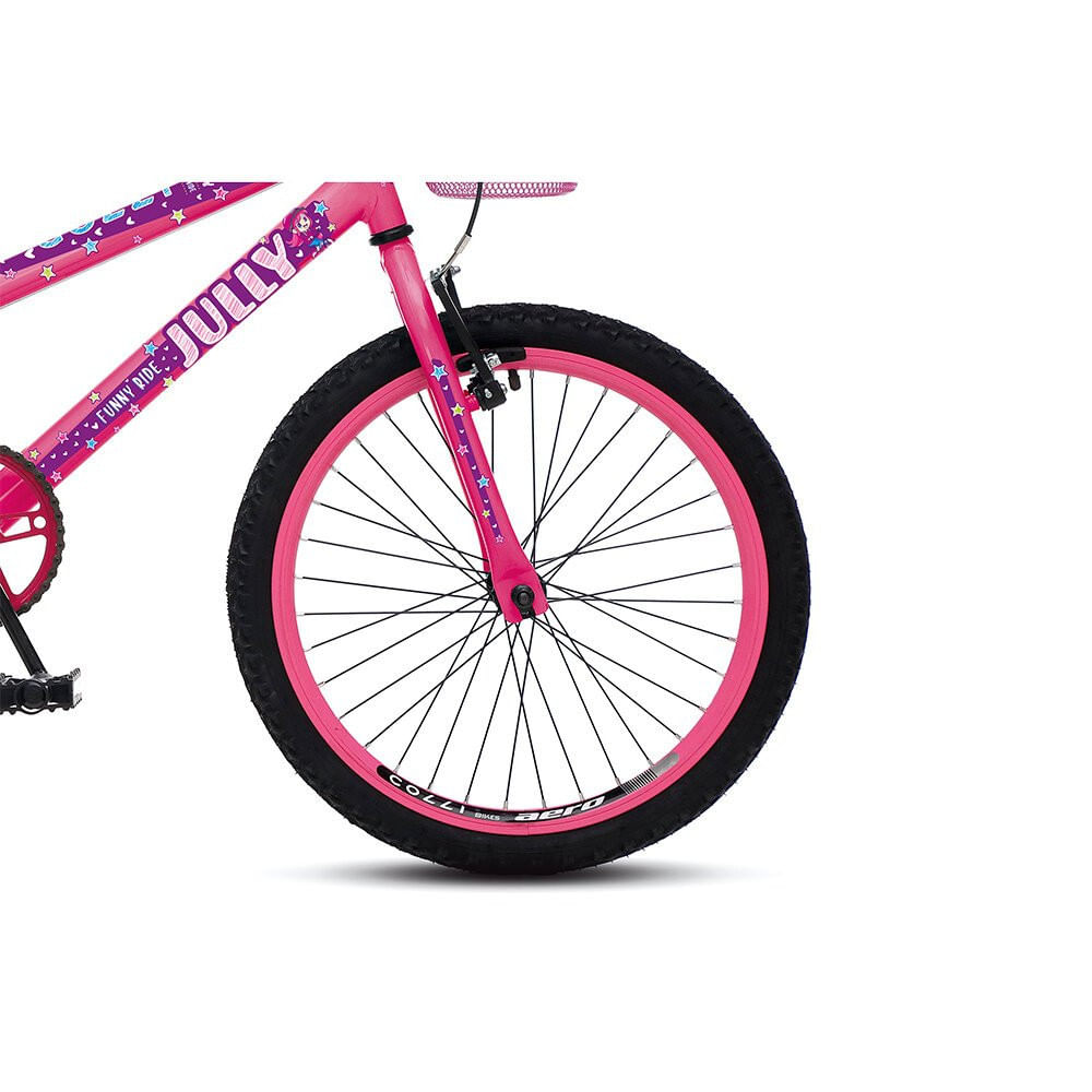 Encontraproduto.com.br - Bicicleta Jully Aro 20 Rosa Neon -  COLLI