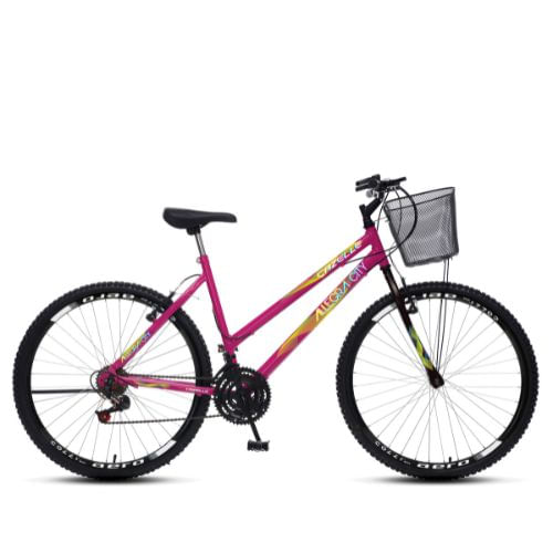 Encontraproduto.com.br - Bicicleta Colli Bike Cazelle Allegra City Aro 26 18 Marchas Freio V-Brake Suspensão Dianteira Rosa