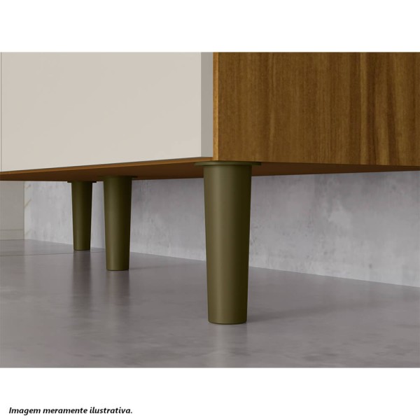 Encontraproduto.com.br - Cozinha Compacta Ronipa Pinot 4 Portas - Amêndoa/Chumbo