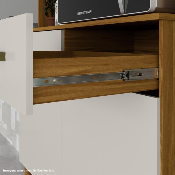 Encontraproduto.com.br - Cozinha Compacta Ronipa Pinot 6 Portas - Amêndoa/Chumbo