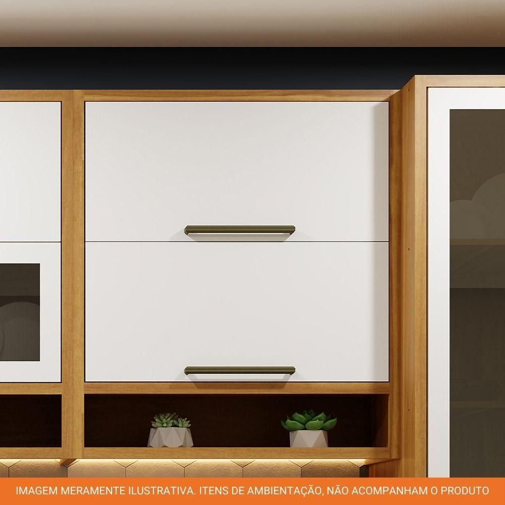 Encontraproduto.com.br - Armário Aéreo Duplo Ronipa 2 Portas Syrah 80cm - Amêndoa/Branco