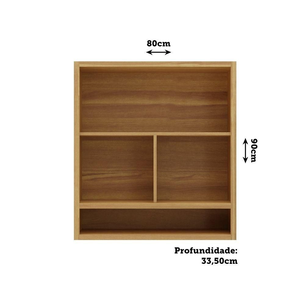 Encontraproduto.com.br - Armário Aéreo Duplo Ronipa 2 Portas Syrah 80cm - Amêndoa/Branco