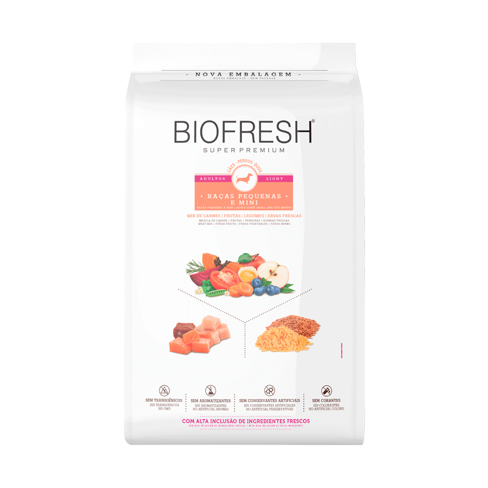 Ração Biofresh Cães Adultos Light Raças Pequenas e Mini Mix de Carnes 3kg (MP)