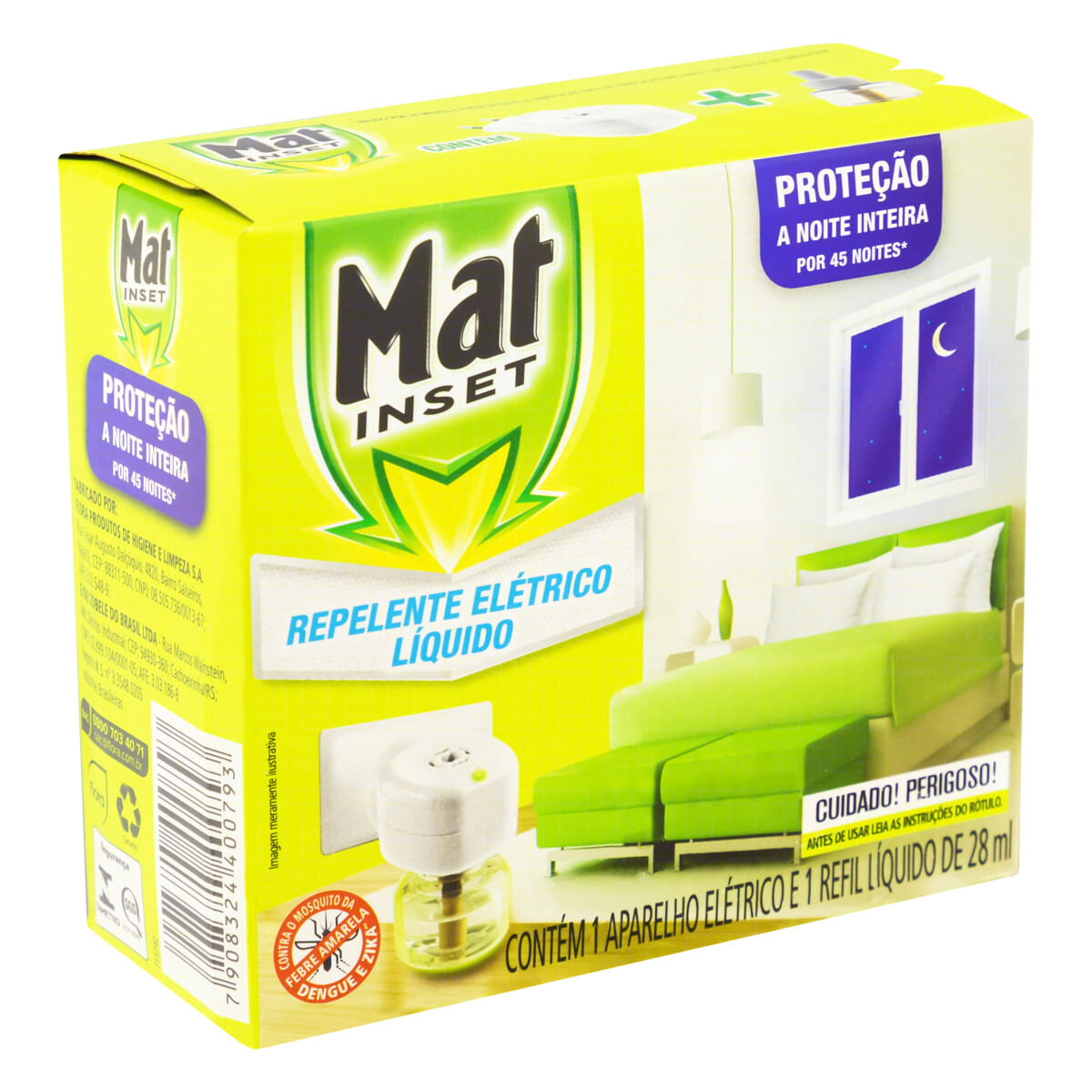 Encontraproduto.com.br - Kit Aparelho Elétrico+Inseticida Líquido Mat Inset 45n 28ml