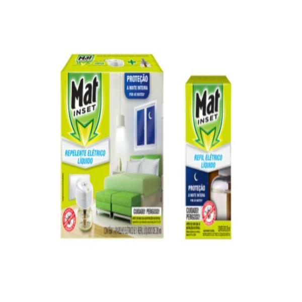 Encontraproduto.com.br - Kit Aparelho Elétrico+Inseticida Líquido Mat Inset 45n 28ml